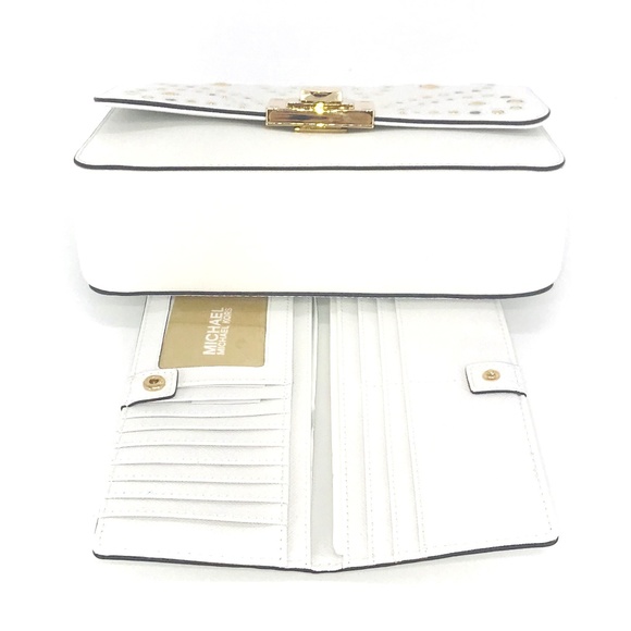 2PCS Michael Kors Tina Studded Shoulder Bag Wallet - Picture 5 of 8